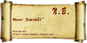 Neer Bandó névjegykártya